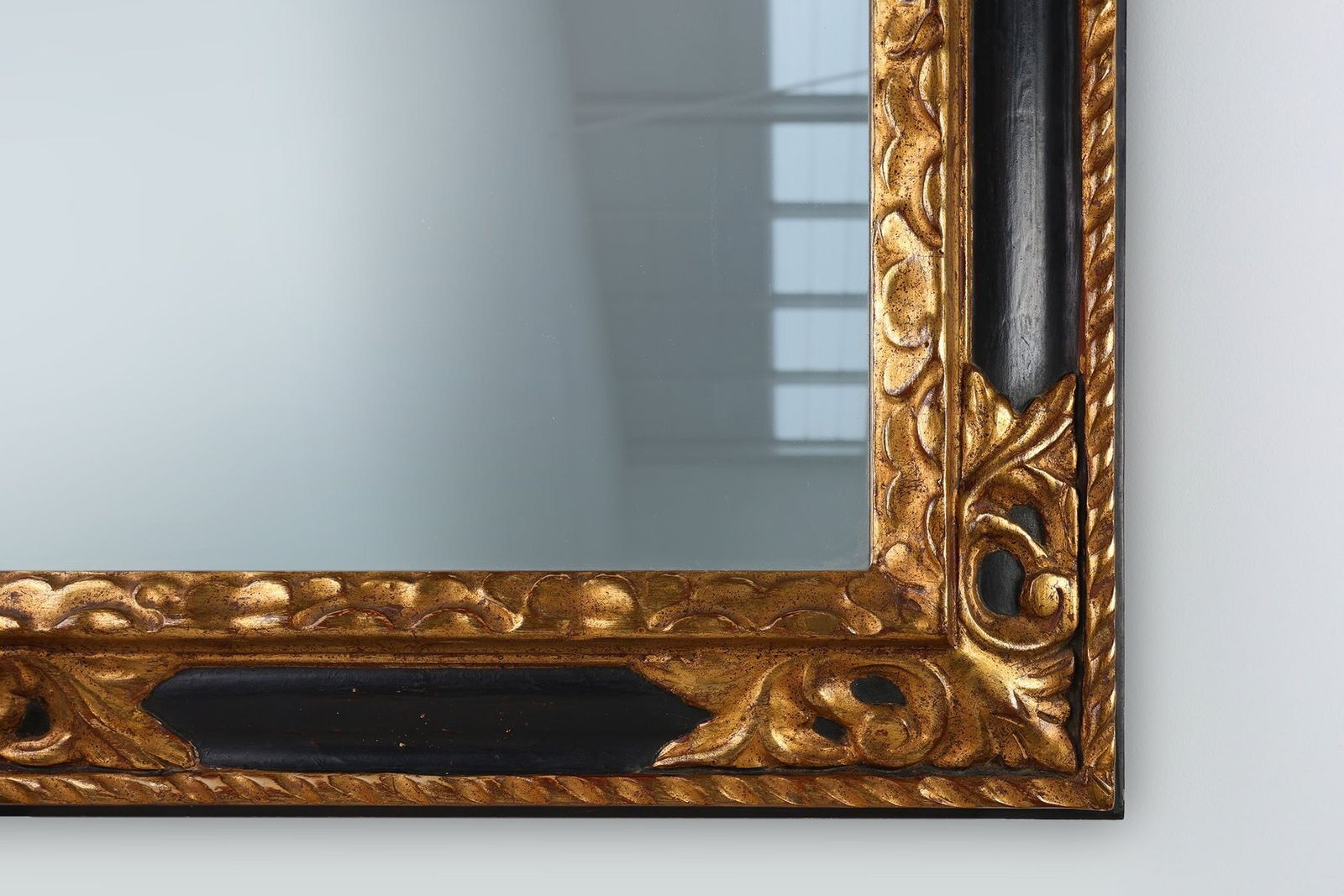 Carved Baroque Black And Giltwood Mirror, 1850s photo furniture