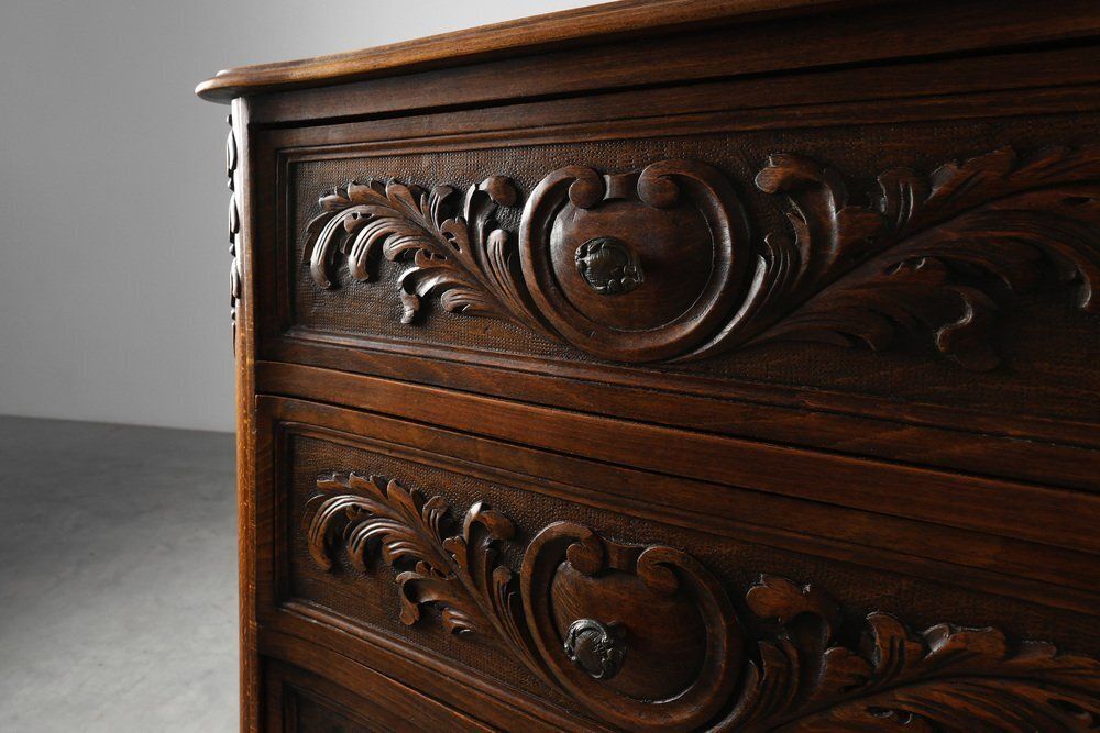 Furniture Louis XV Style Oak Chest Of Drawers, France, 1950s photo