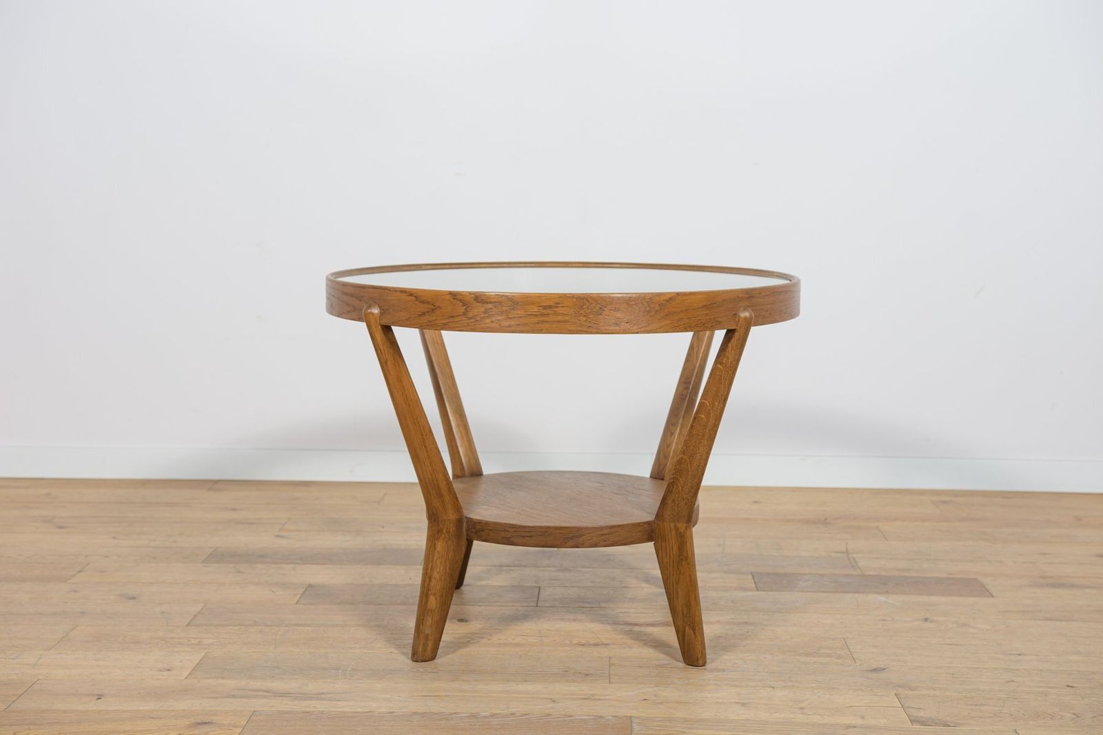 Oak & Glass Coffee Table By Karel Kozelka & Antonin Kropacek For Interior Prague, 1940s photo for sale