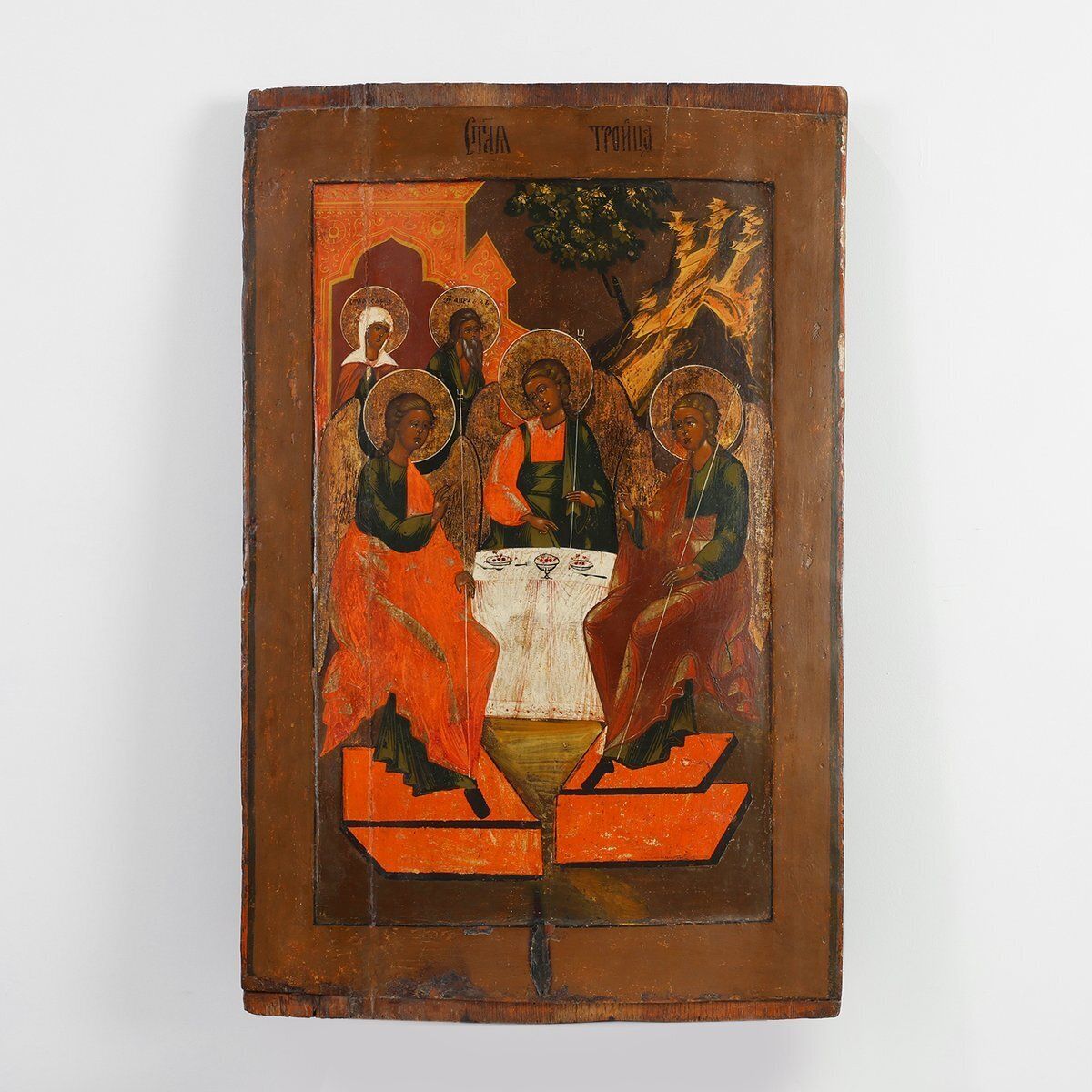 Religious Icon With The Holy Trinity, 18th Century, Painting On Wood