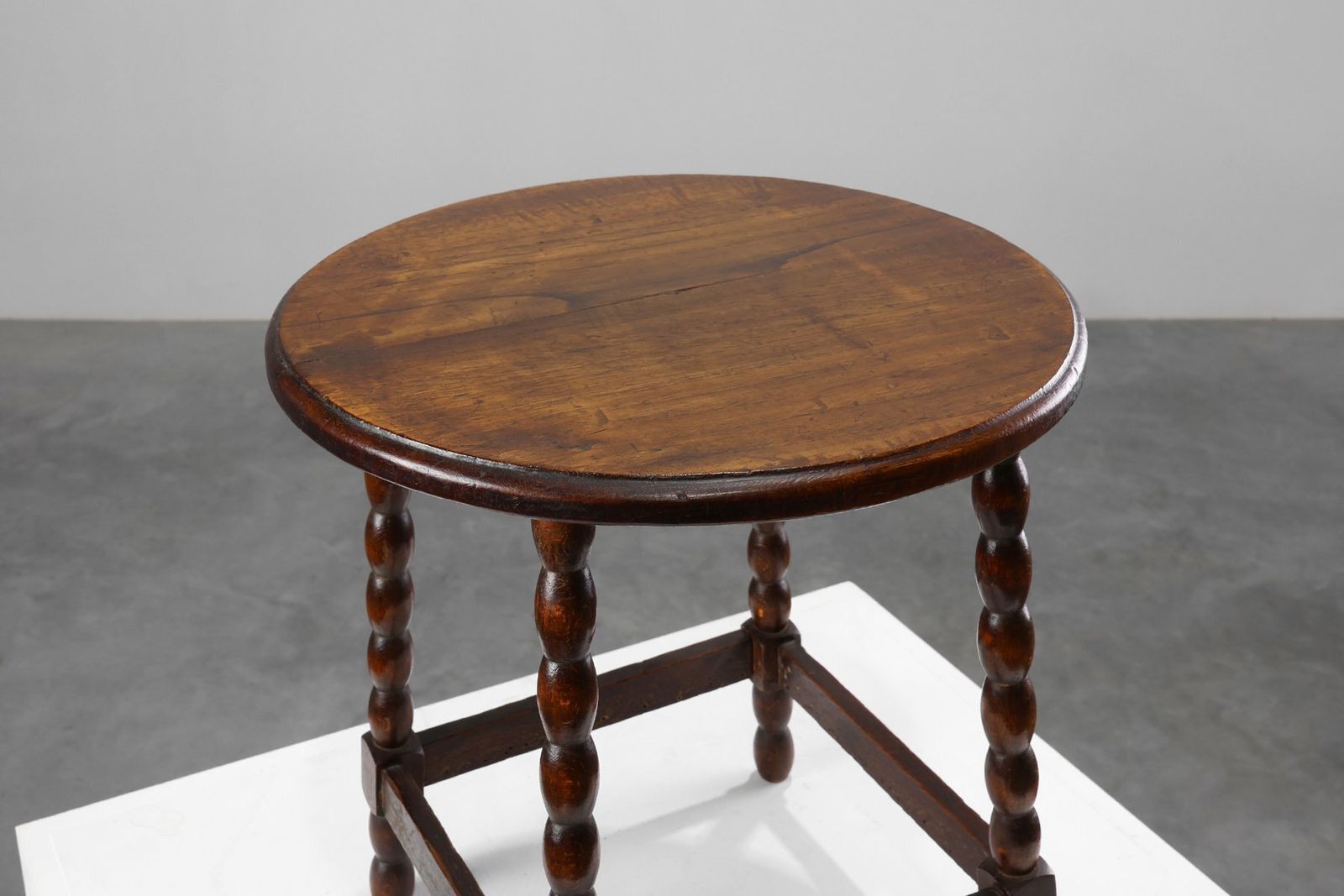 Antique French Provincial Rustic Stool In Oak, 1900s photo furniture