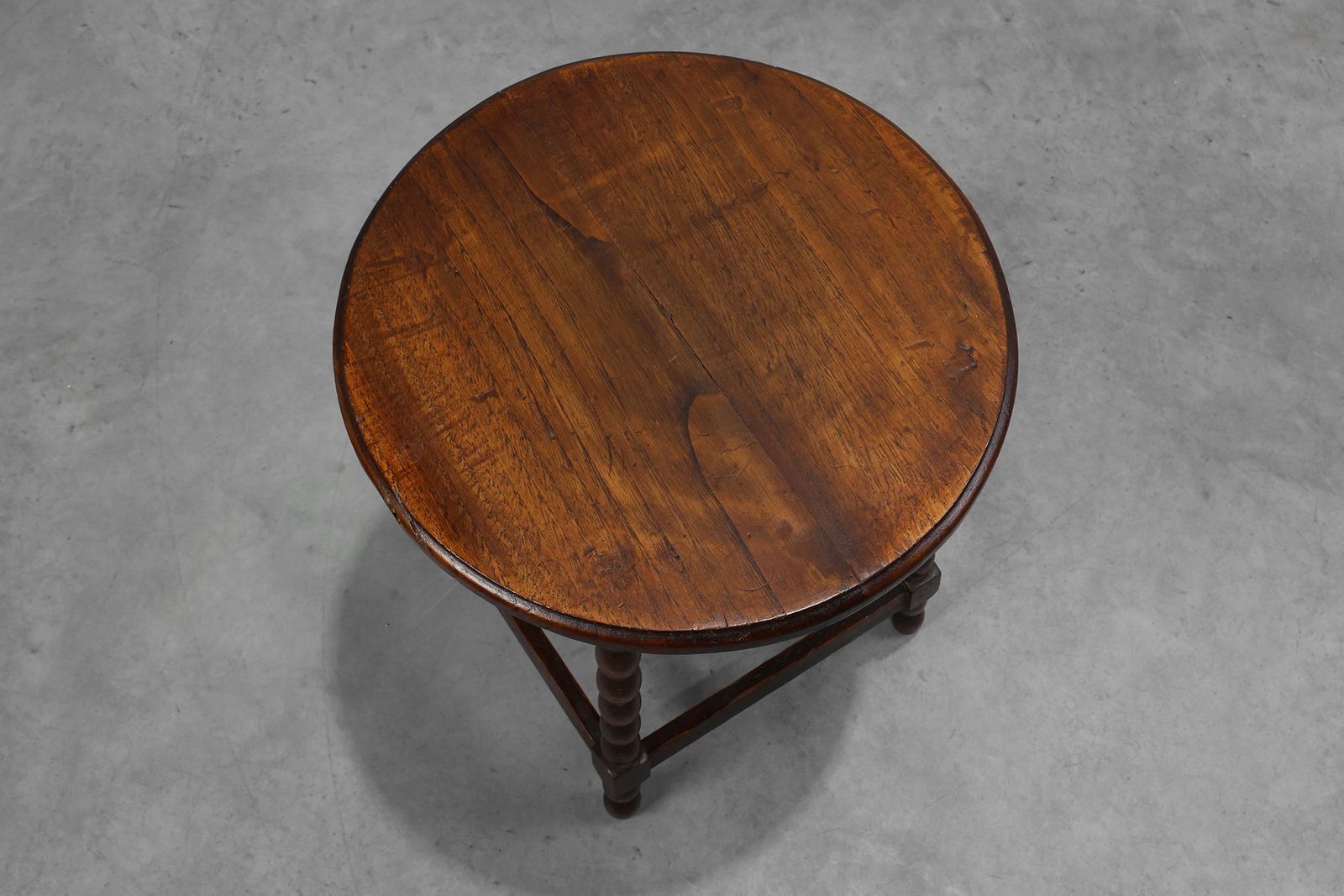 photo furniture Antique French Provincial Rustic Stool In Oak, 1900s