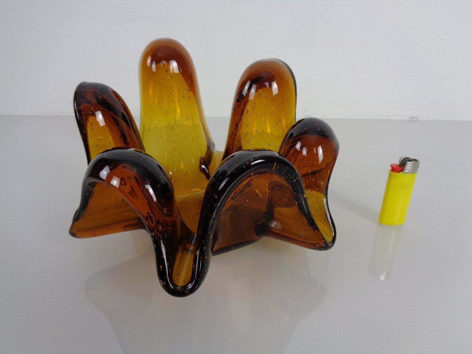 Large Murano Amber Glass Bowl, Italy, 1960s photo furniture