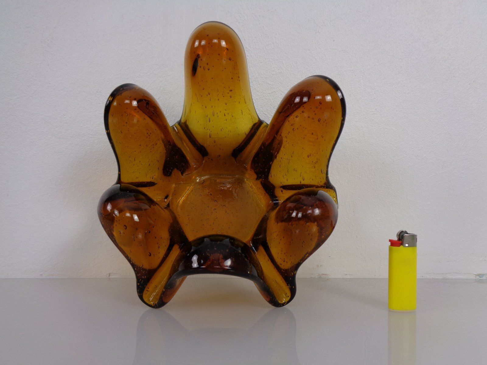 photo vinterior Large Murano Amber Glass Bowl, Italy, 1960s