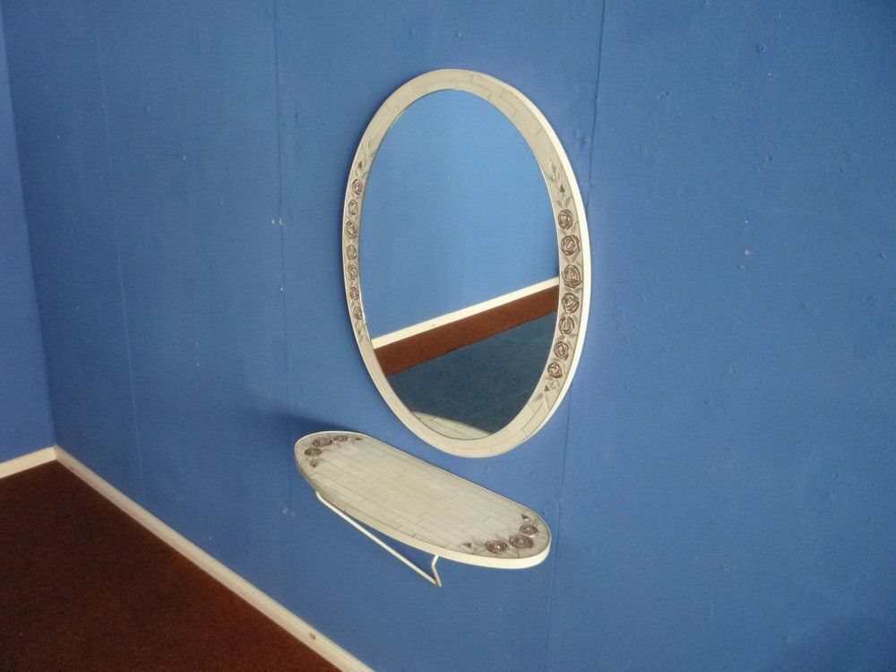 Italian Wall Mirror With Console, 1960s, Set Of 2 photo furniture