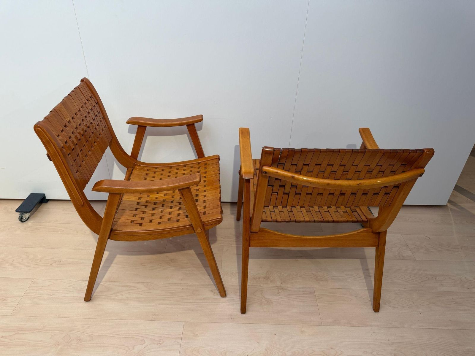 Pair Of ‘Gelenka’ Armchairs, Solid Beech Wood, Germany Circa 1950 photo buy