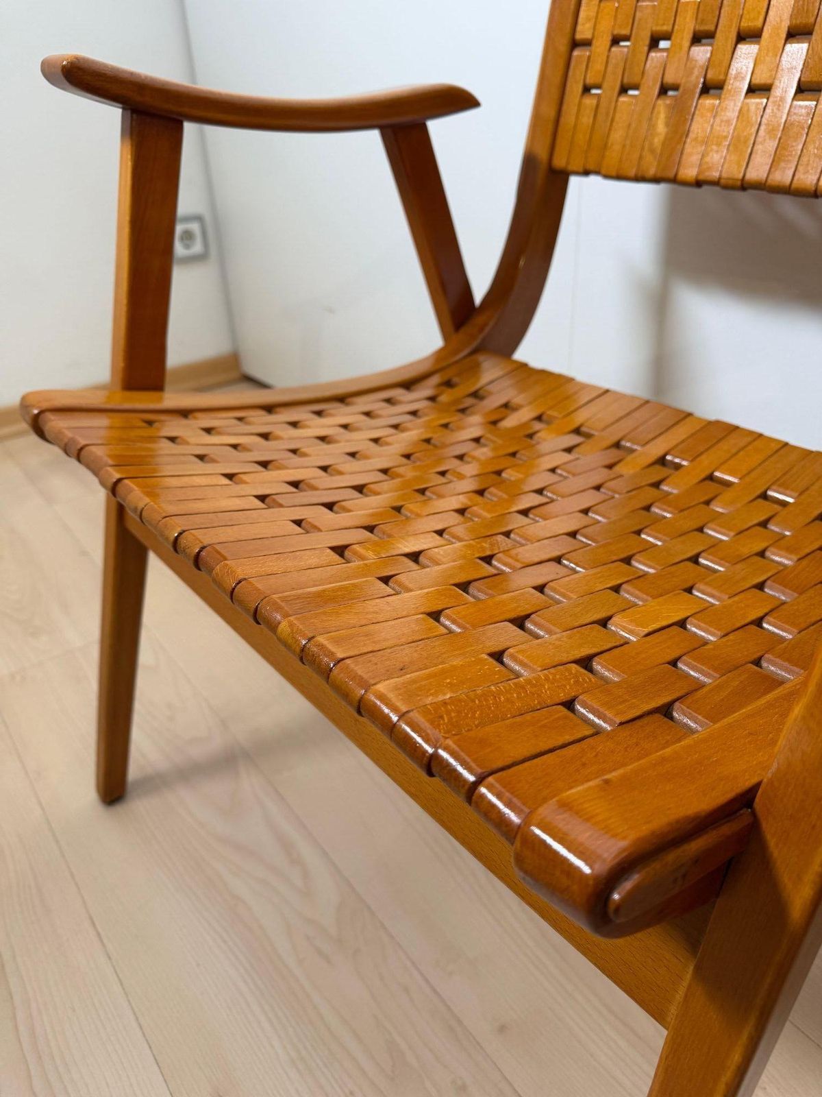 photo for sale Pair Of ‘Gelenka’ Armchairs, Solid Beech Wood, Germany Circa 1950