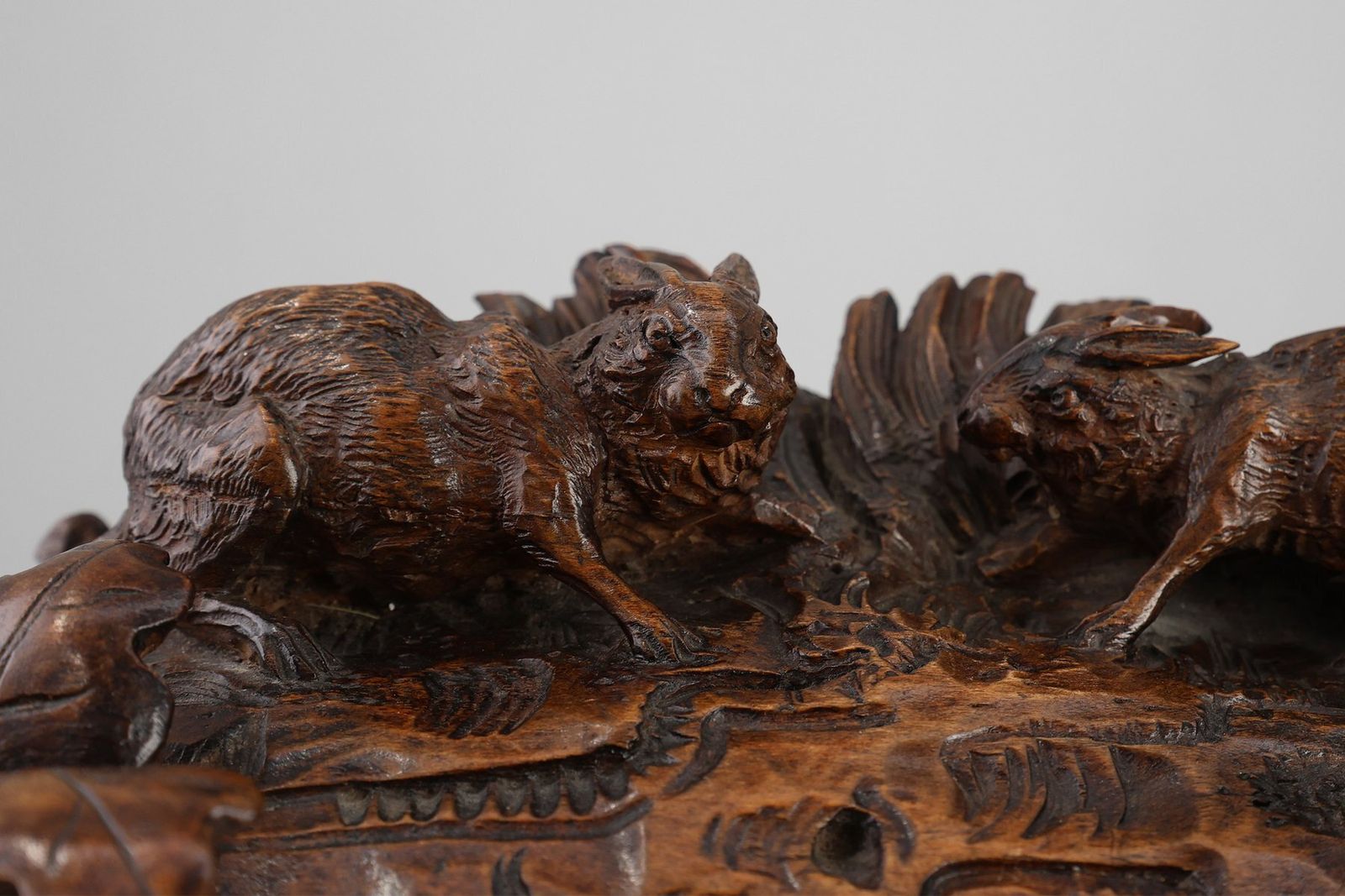 Antique Swiss Black Forest Hand Carved Jewelry Box In Oak, 1800s photo for sale