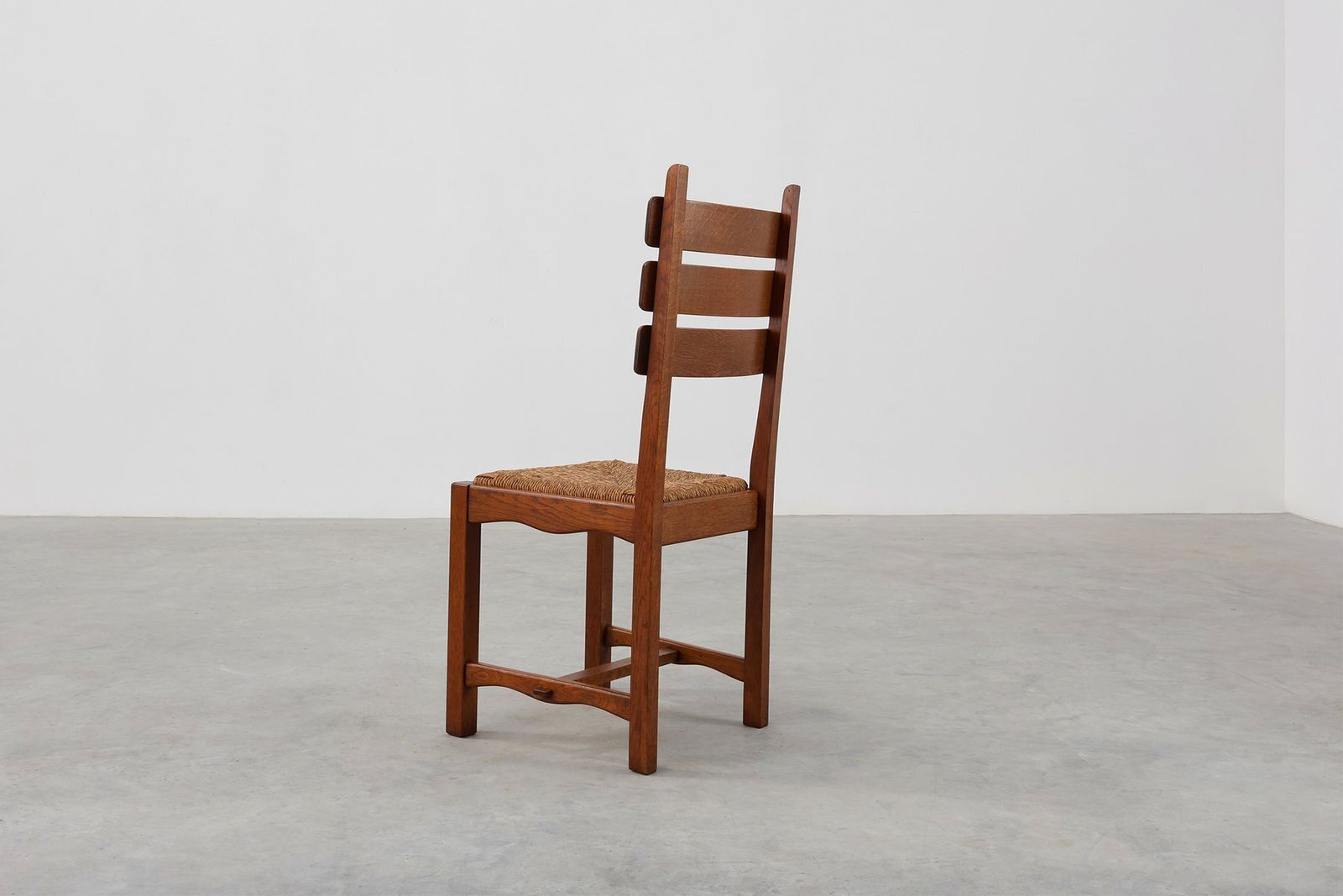Mid Century Modern Brutalist Oak And Wicker Chair, 1960 photo vinterior