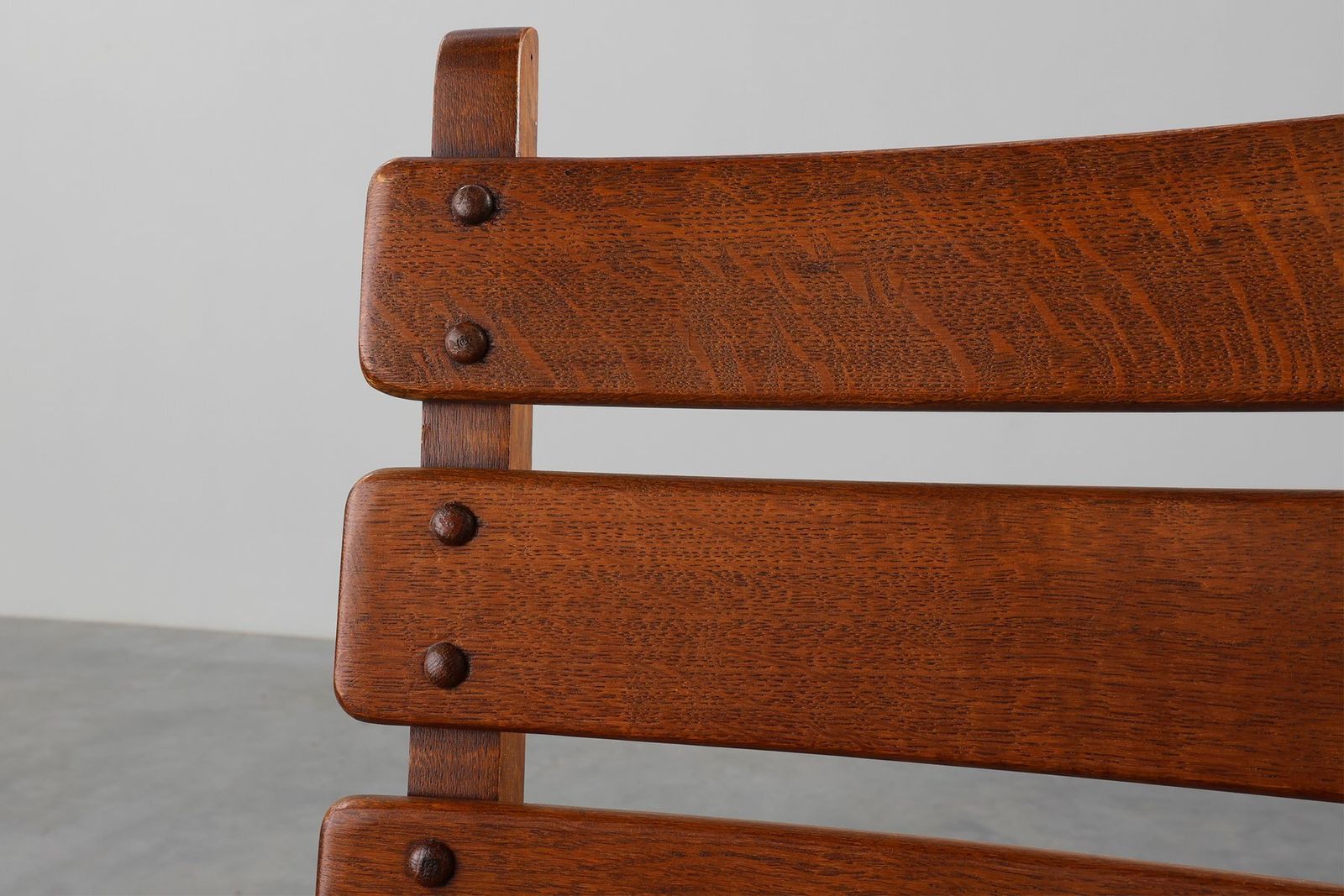 Furniture Mid Century Modern Brutalist Oak And Wicker Chair, 1960 photo