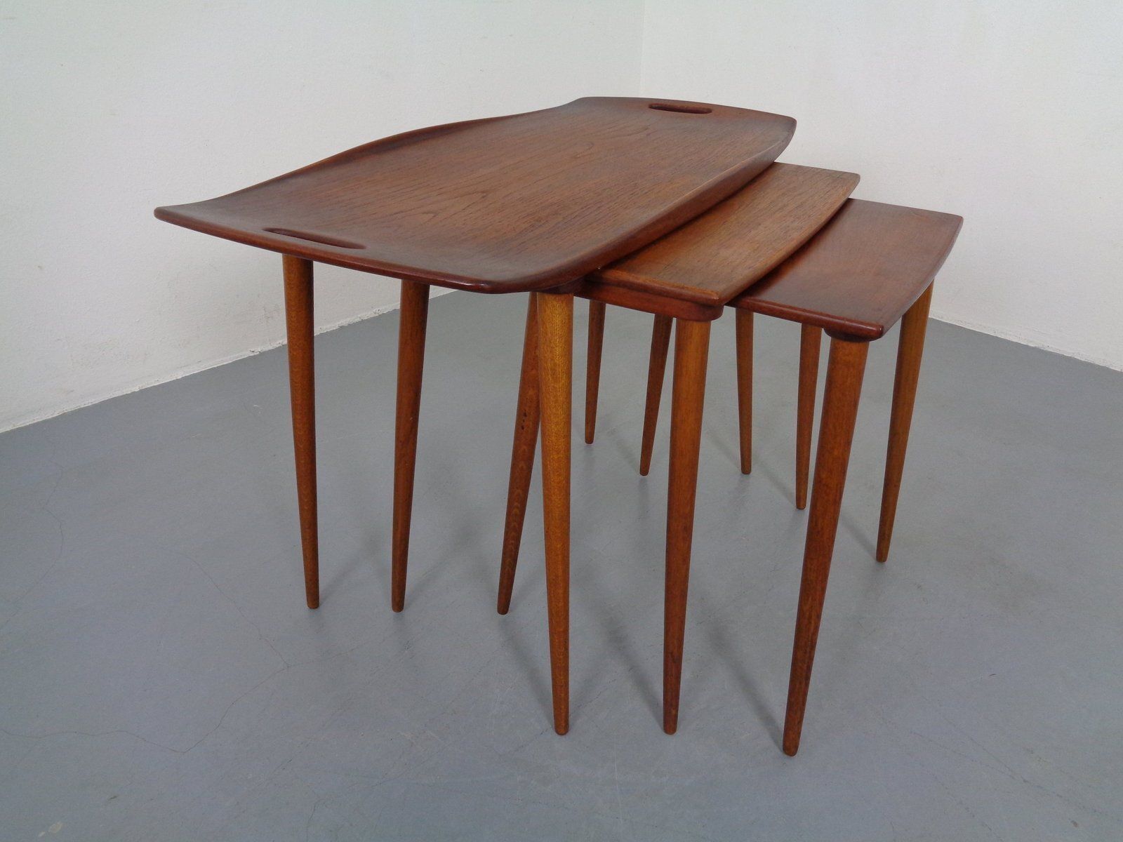 Danish Teak Nesting Tables By Jens Quistgaard For Nissen, 1960s, Set Of 3 photo vinterior
