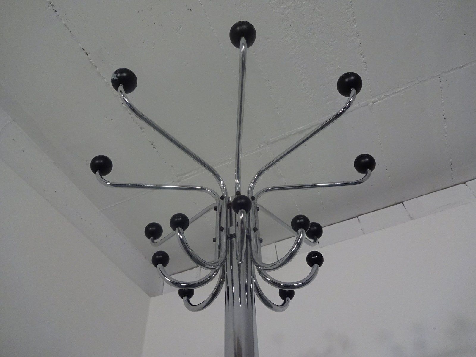 French Chrome Plated Steel Tubular Coat Rack, 1940s photo buy