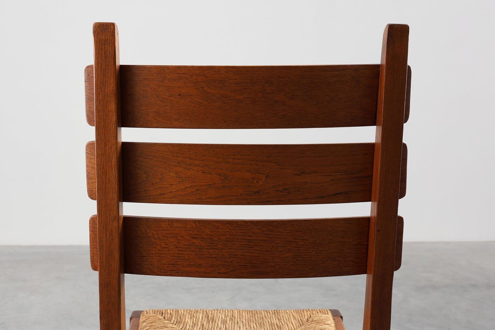 photo vinterior Mid Century Modern Belgian Chair In Oak And Wicker, 1960s