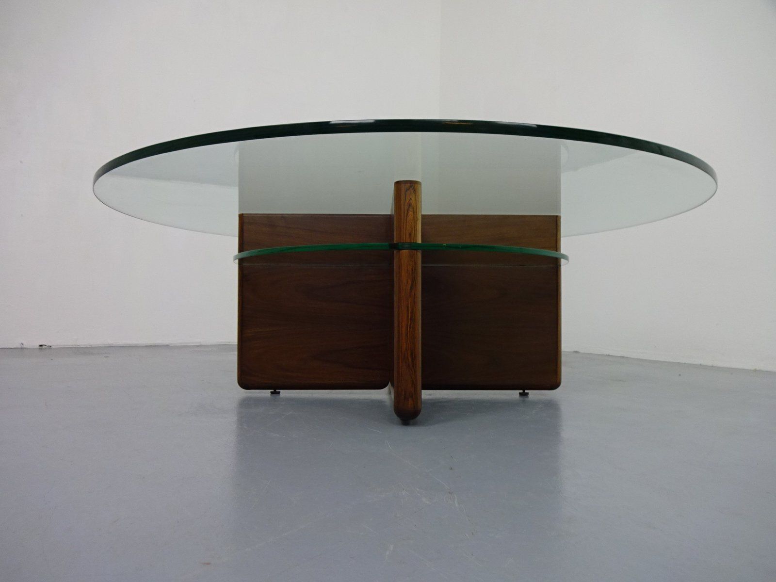 Italian Rosewood And Glass Coffee Table, 1960s photo for sale
