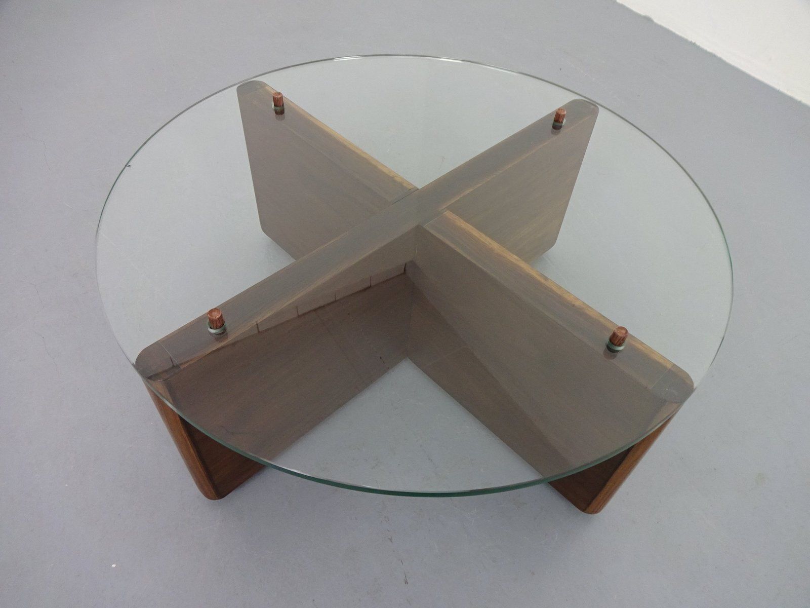 photo furniture Italian Rosewood And Glass Coffee Table, 1960s