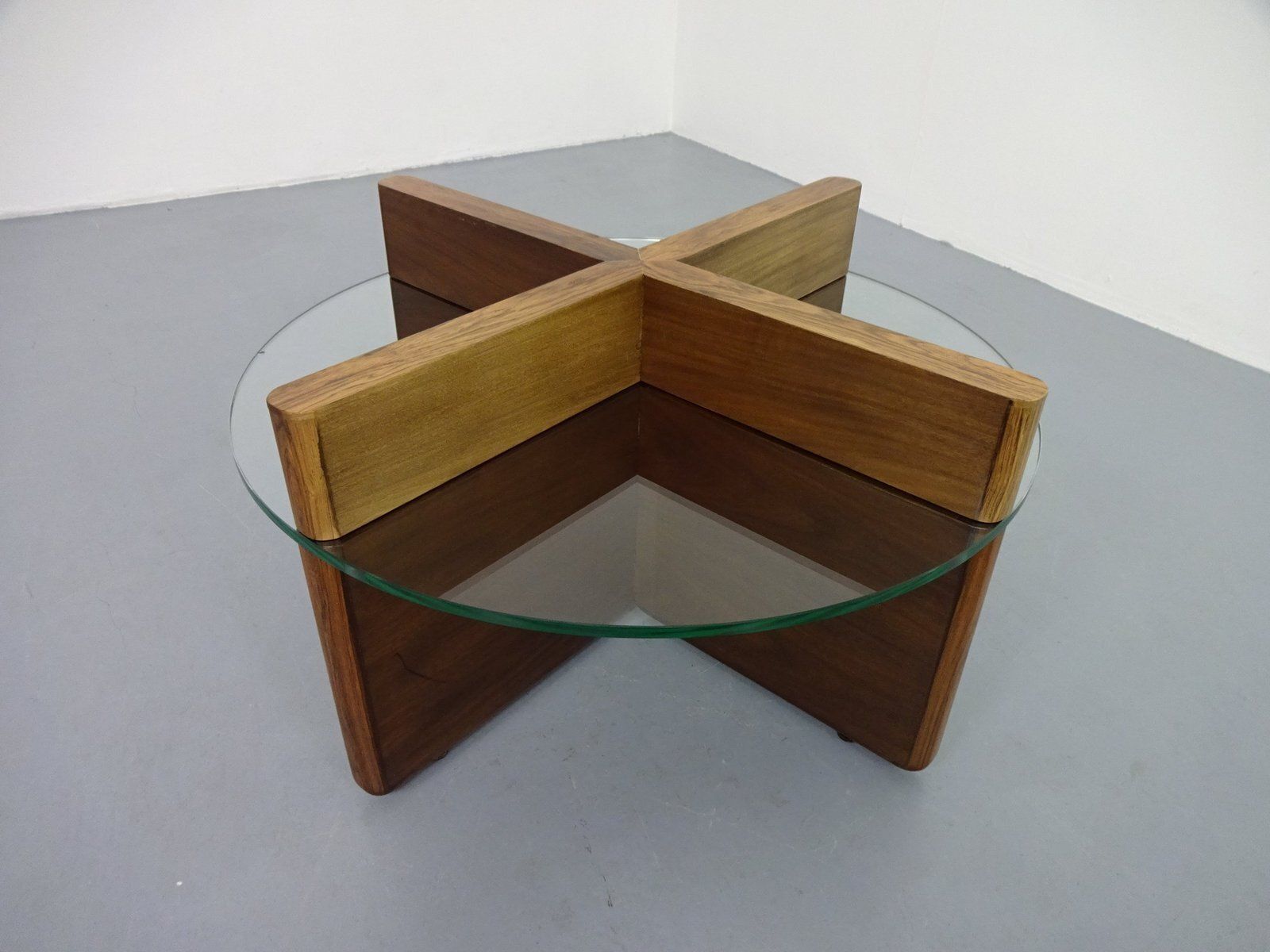 1736.0 Italian Rosewood And Glass Coffee Table, 1960s photo