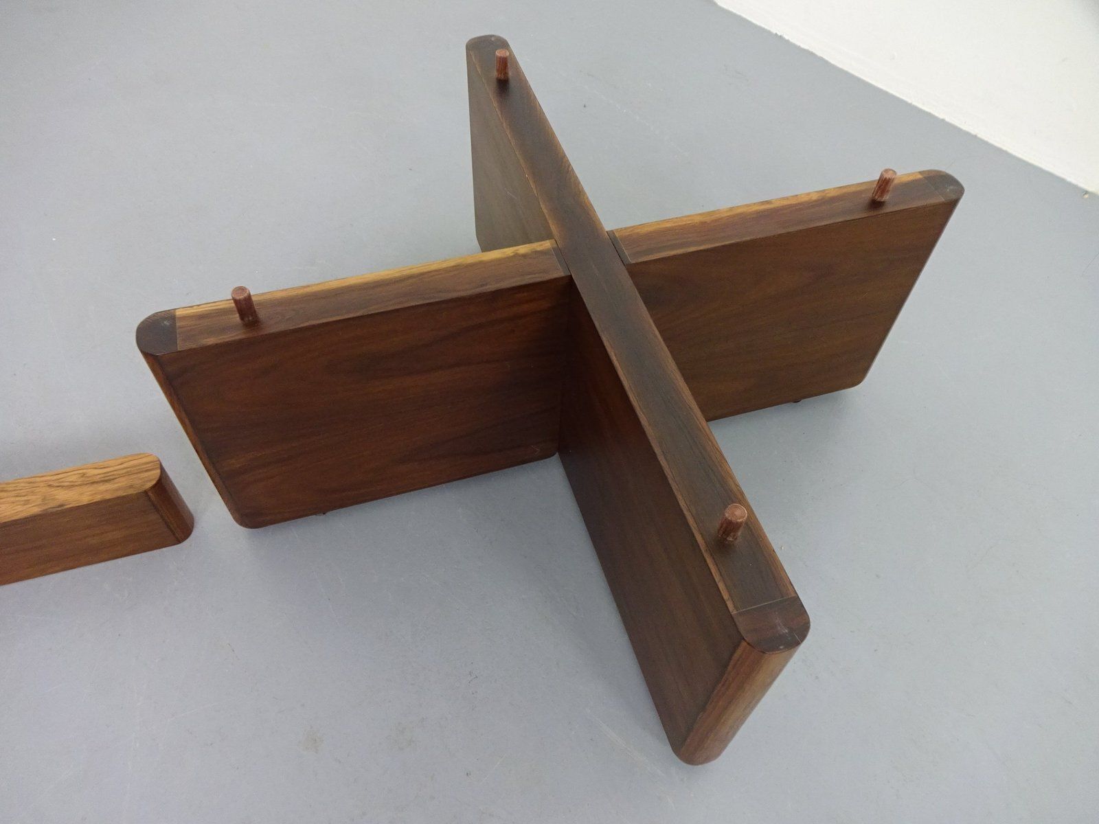 photo vintage Italian Rosewood And Glass Coffee Table, 1960s