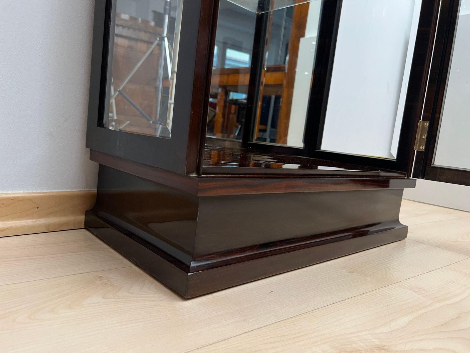 6311.0 Art Deco Display Cabinet, 3 Sides Glass, Macassar Veneer, France, Circa 1930 photo