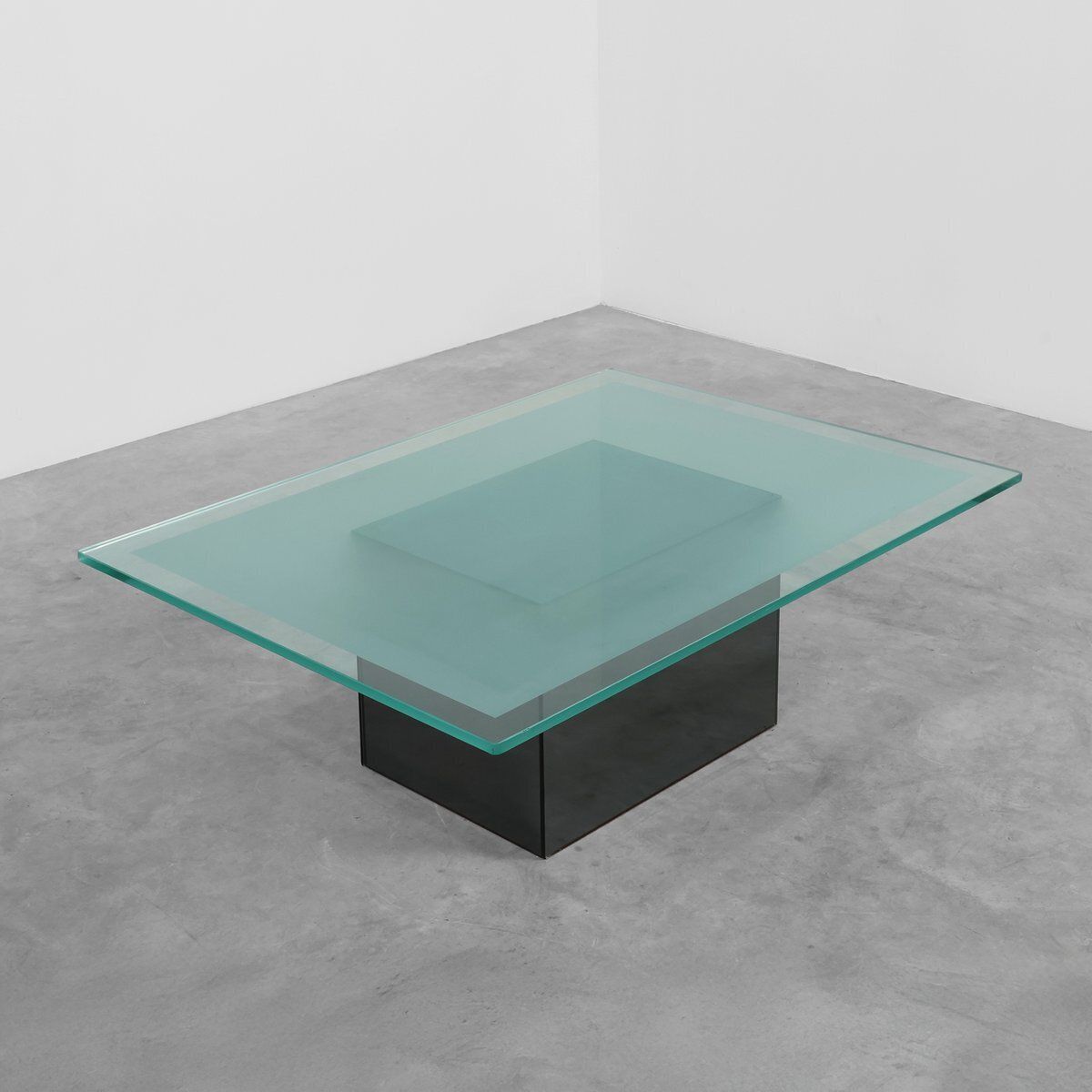 Italian Mirror And Glass Coffee Table By Nanda Vigo For Acerbis, 1971