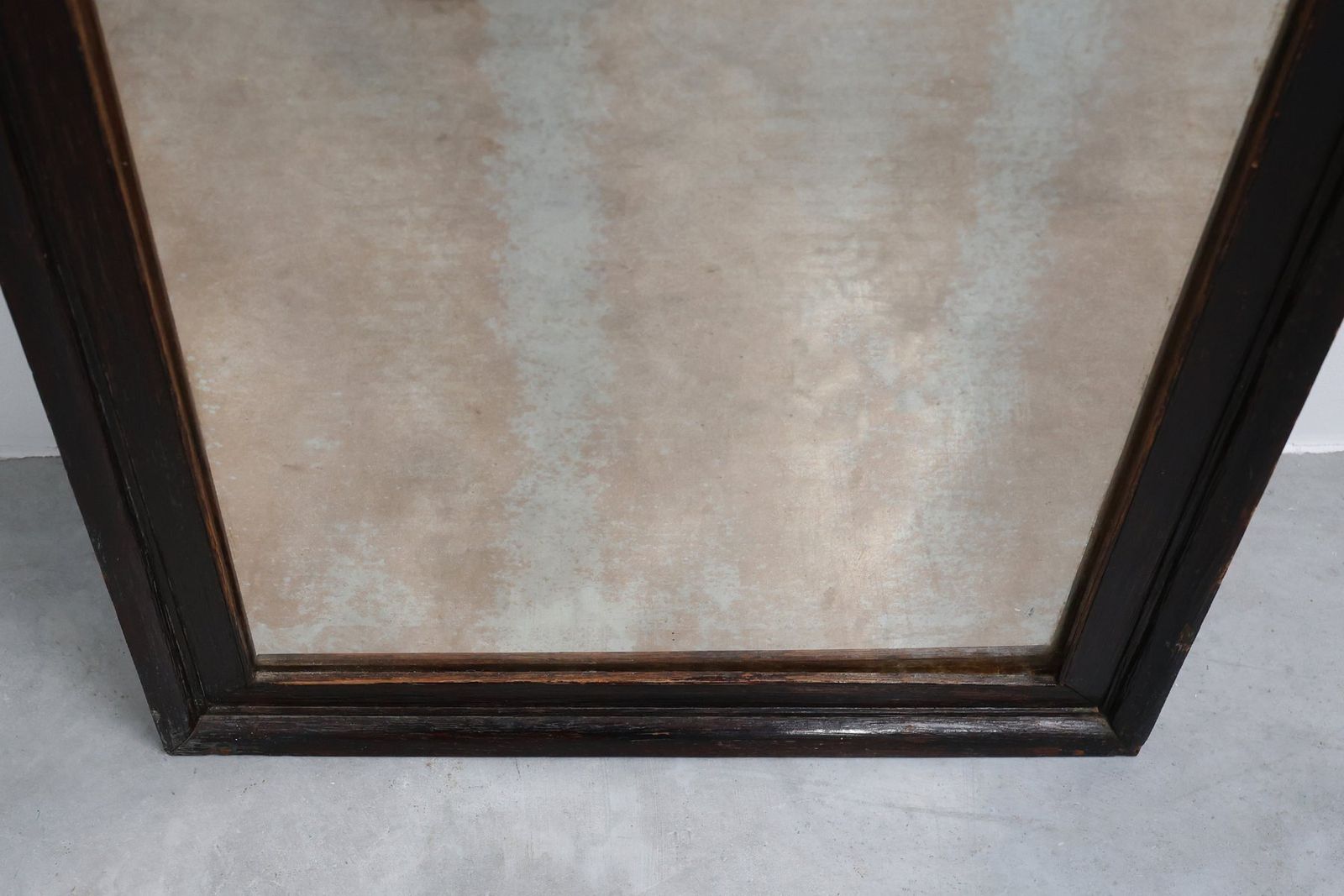Belgian Art Deco Wooden Mirror With Aged Glass, 1930s photo vinterior