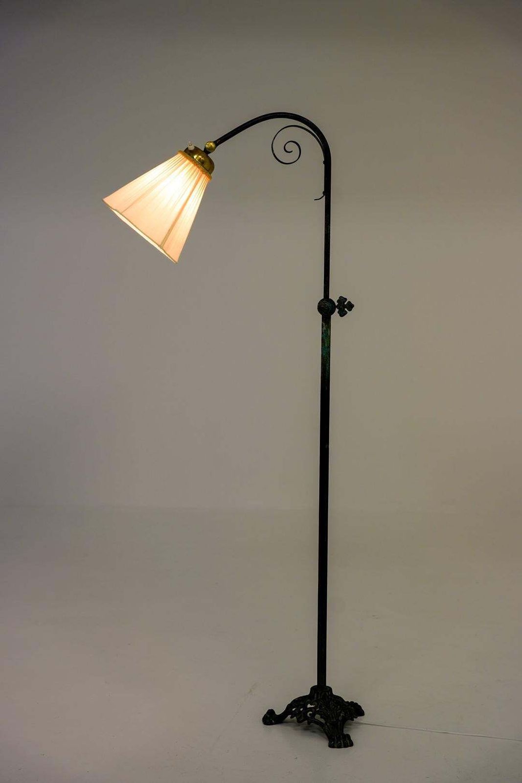 photo for sale Swedish Floor Lamp In Patinated Brass, 1930s