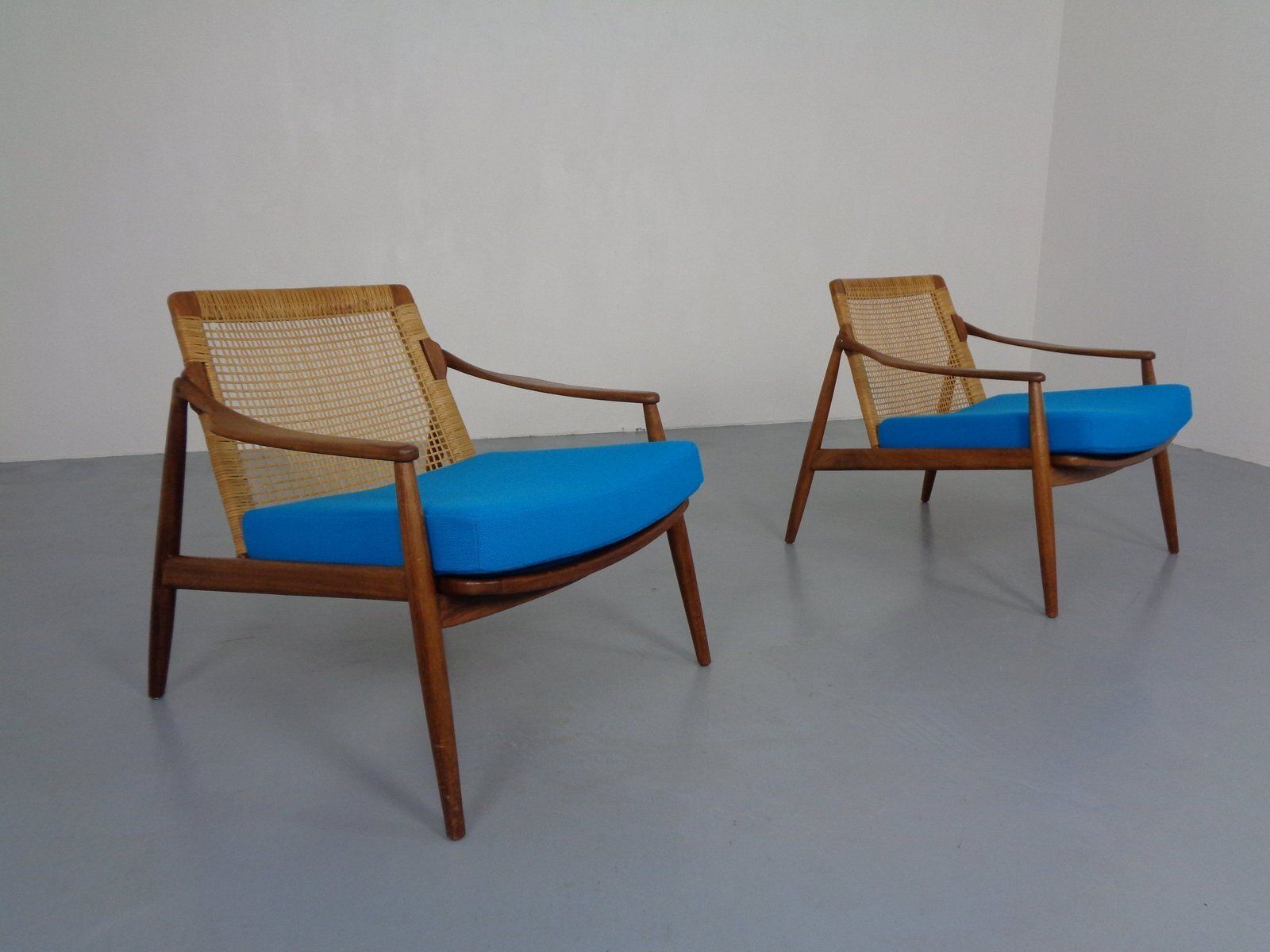 Upholstered Teak Lounge Chairs By Hartmut Lohmeyer For Wilkhahn, 1960s, Set Of 2 photo vintage