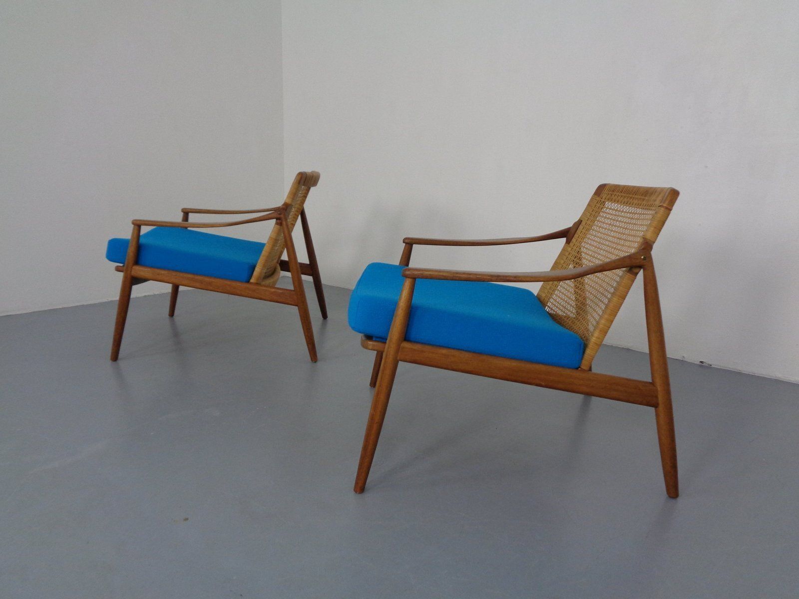 Furniture Upholstered Teak Lounge Chairs By Hartmut Lohmeyer For Wilkhahn, 1960s, Set Of 2 photo