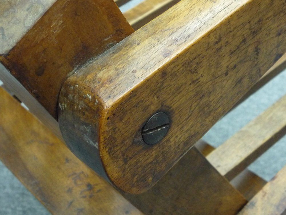 Furniture Biedermeier Folding Walnut Armchair, 1880s photo