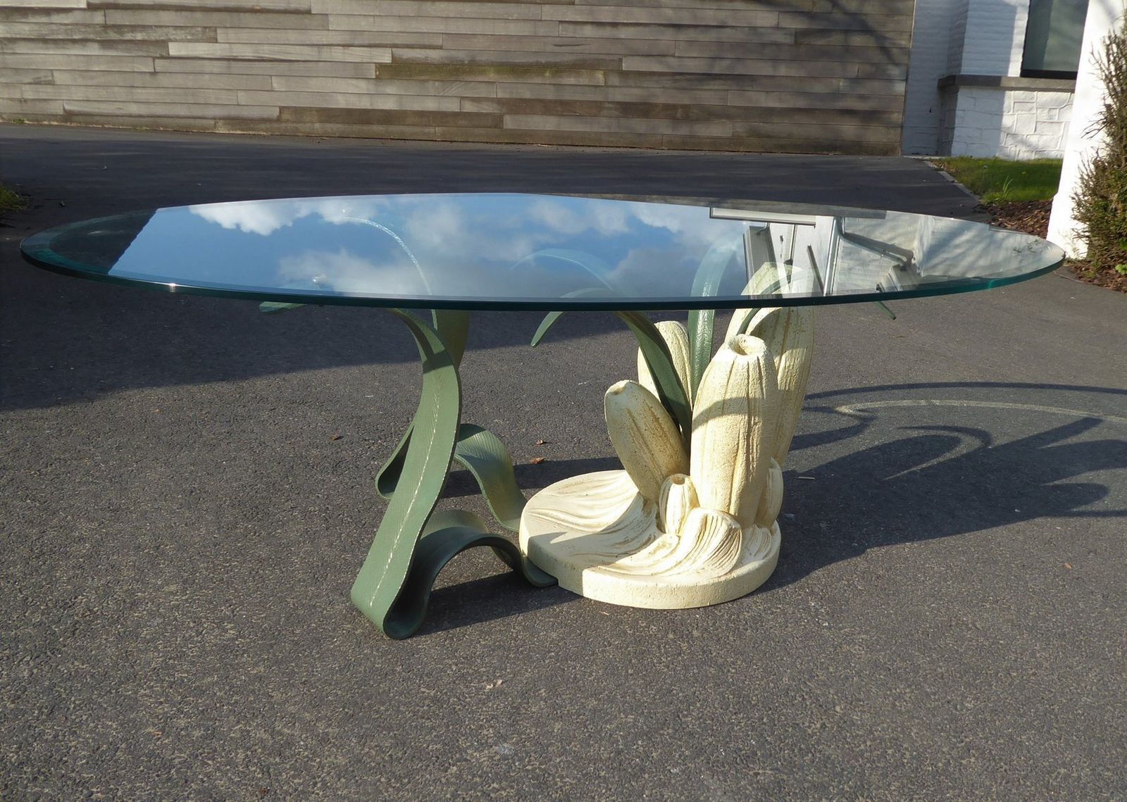 Bronze & Resin Organic Anemone Plant Coffee Table With Glass Top, 1970s photo furniture
