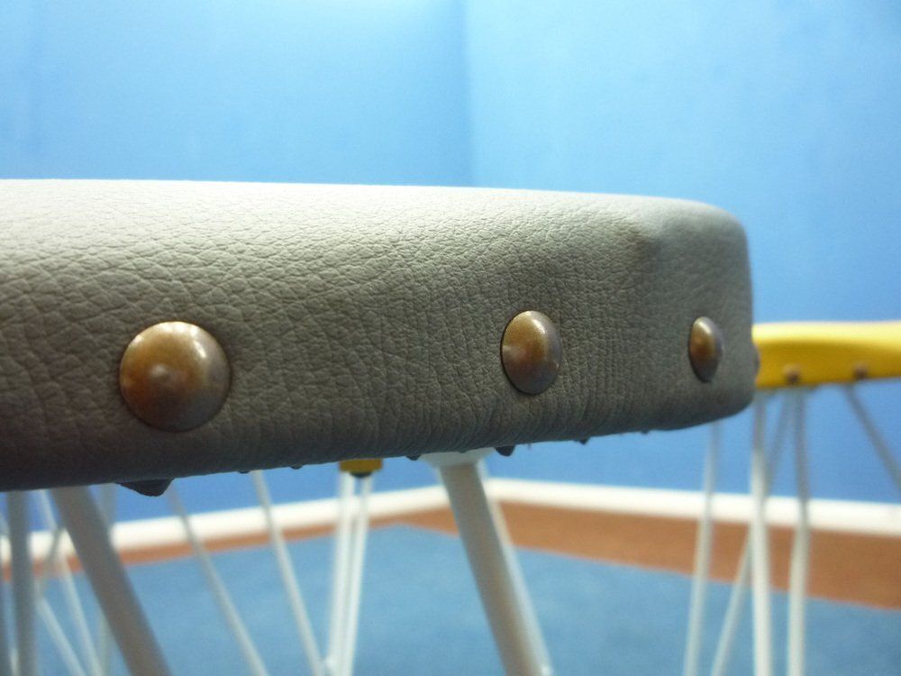 photo buy Hand Crafted Metal And Skai Stools From Rohde Berlin, 1950s, Set Of 6