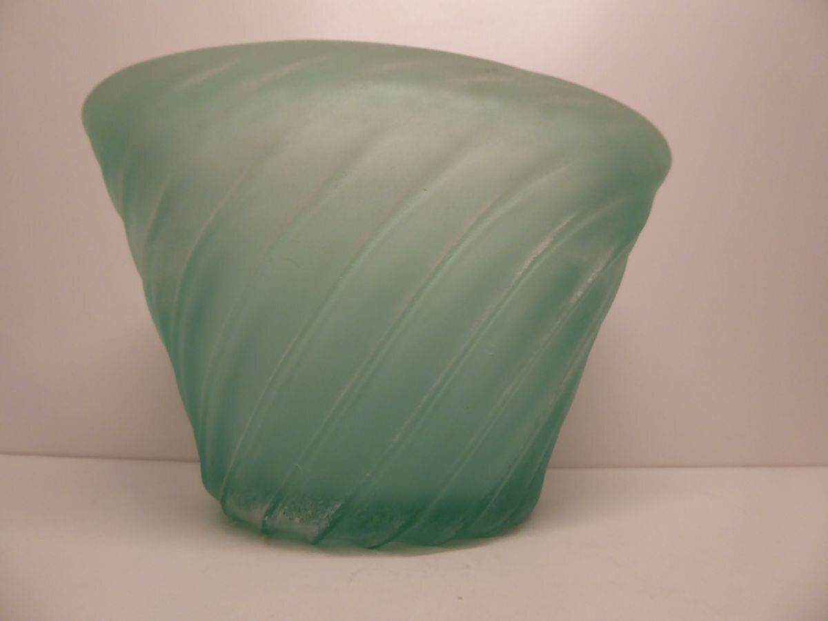 Large Vintage Aqua Blue / Green Scavo Murano Glass Vase By Cenedese photo furniture