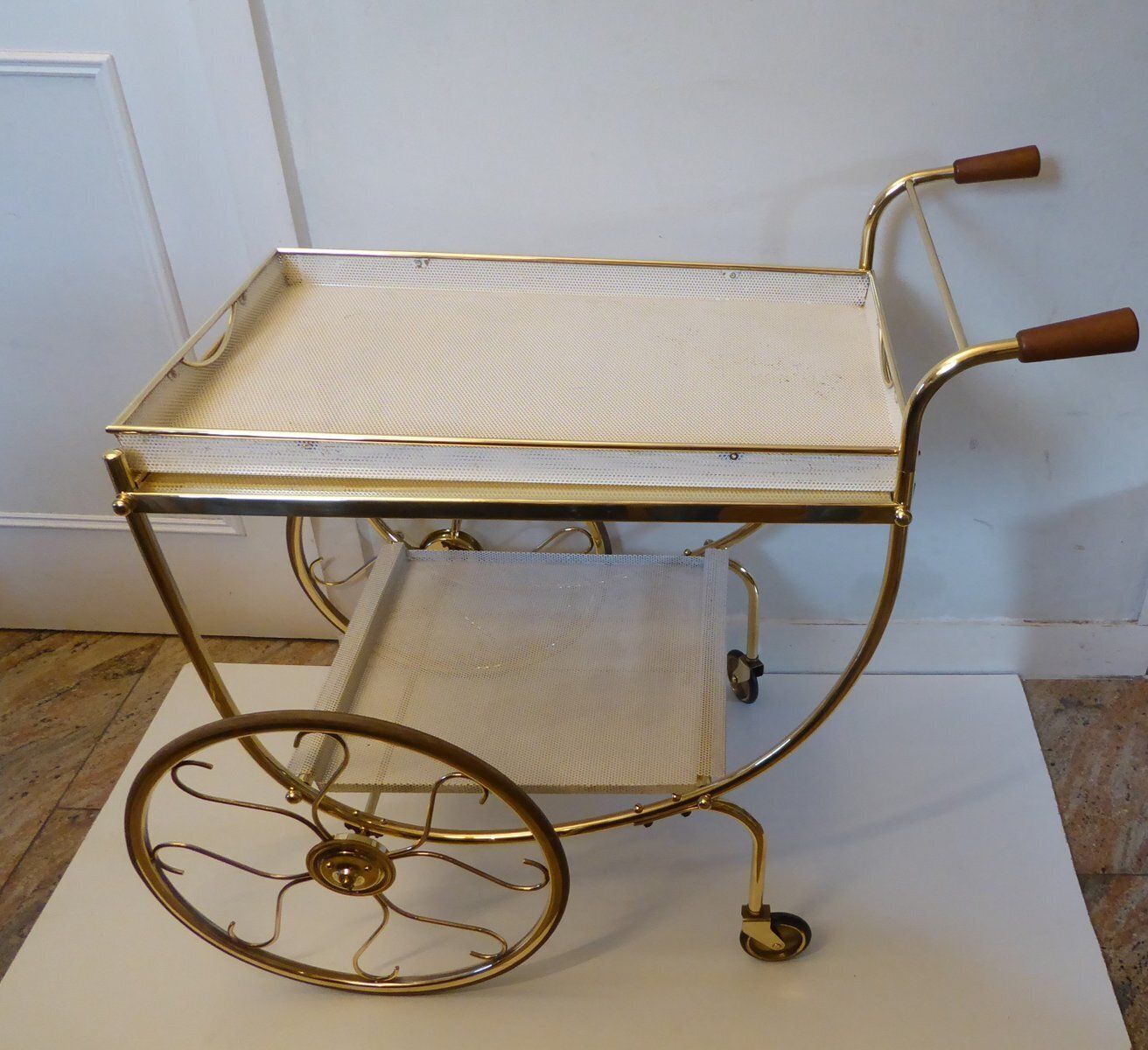 Swedish Brass Serving Cart By Josef Frank For Svenskt Tenn photo vintage