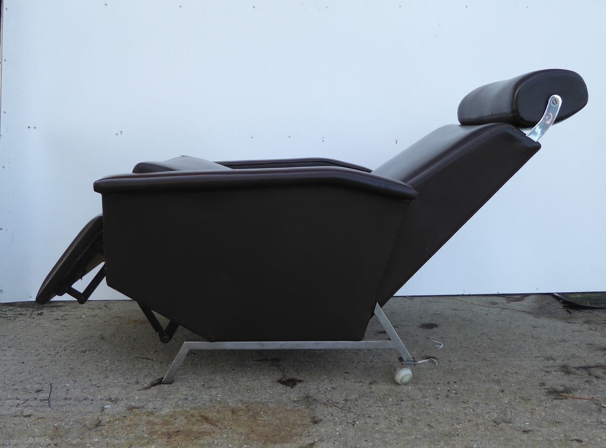 Brown Leatherette Lounge Chair By Georges Van Rijck For Beaufort, 1960s photo Furniture