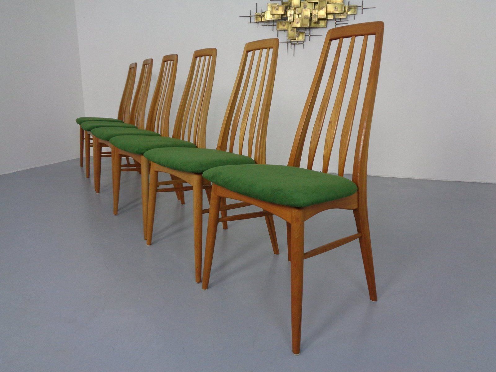 Eva Dining Chairs In Teak By Niels Koeefoed For Hornslet Møbelfabrik, Denmark, 1960s, Set Of 6 photo Furniture
