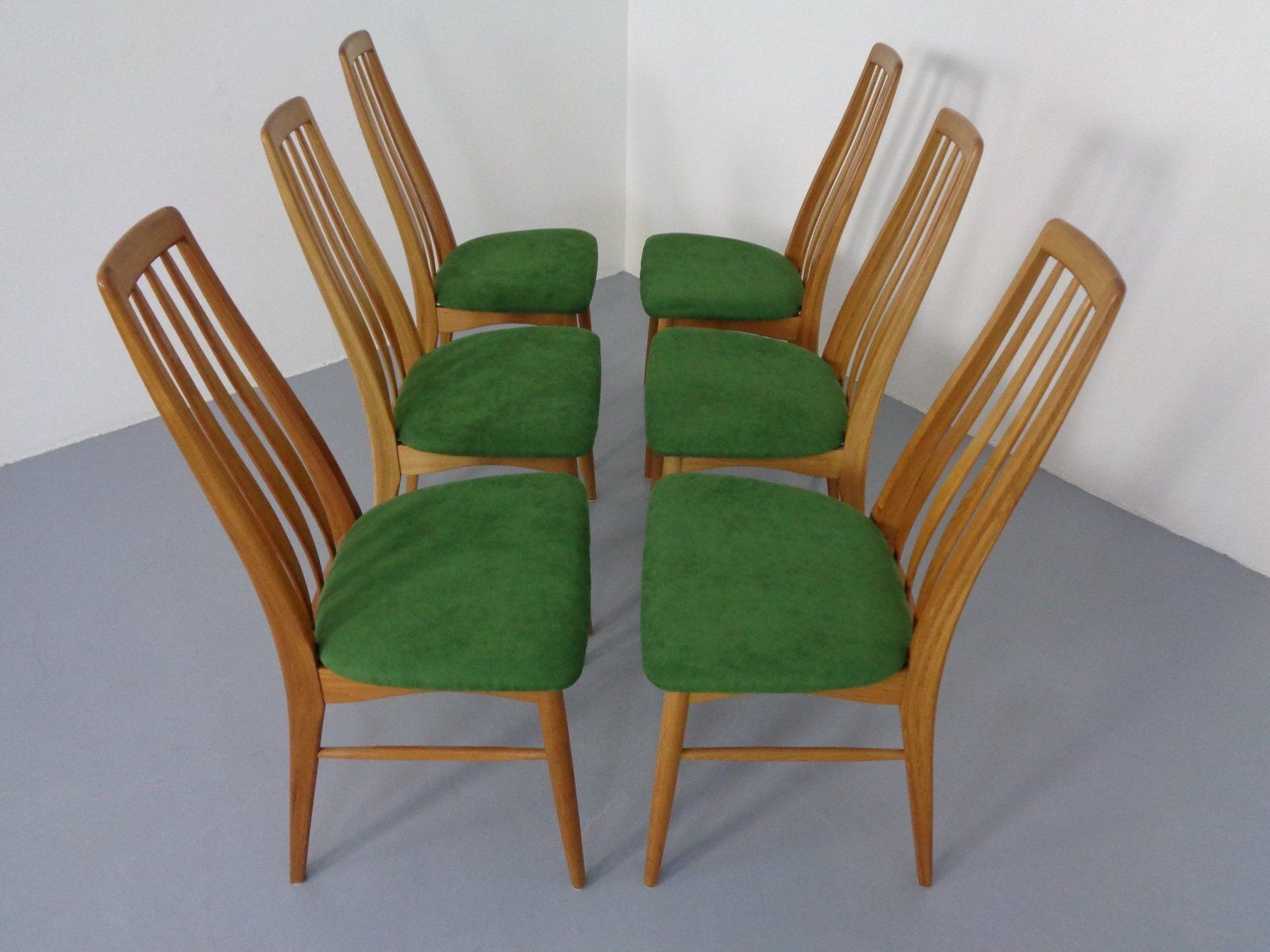 Eva Dining Chairs In Teak By Niels Koeefoed For Hornslet Møbelfabrik, Denmark, 1960s, Set Of 6 photo vintage