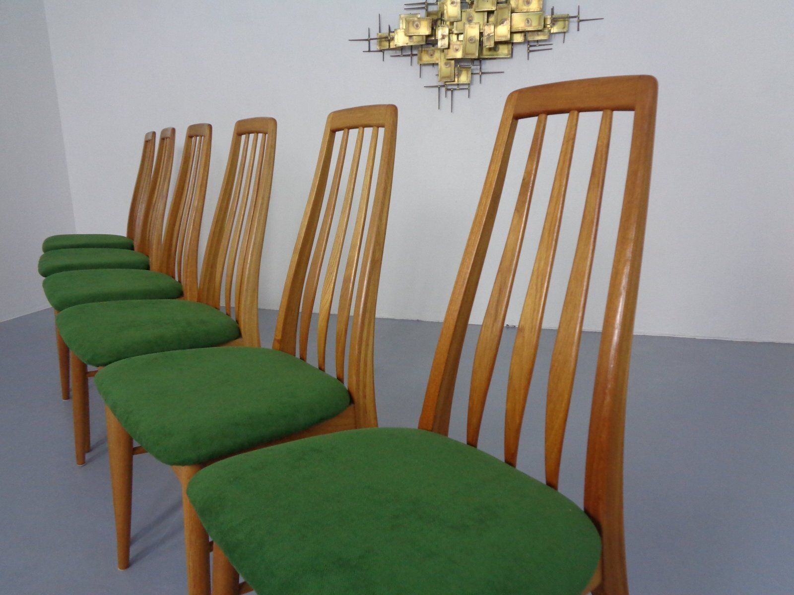 photo for sale Eva Dining Chairs In Teak By Niels Koeefoed For Hornslet Møbelfabrik, Denmark, 1960s, Set Of 6