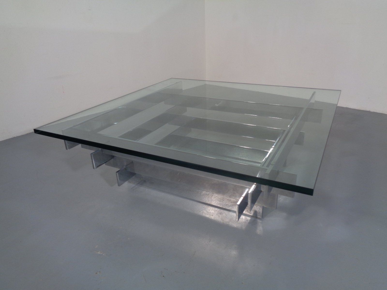 Sculptural Chrome Coffee Table By David Hicks, Italy, 1960s photo vinterior
