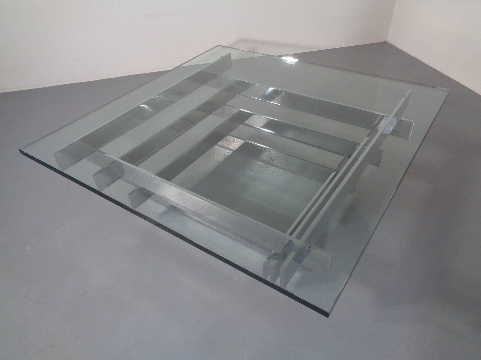 Sculptural Chrome Coffee Table By David Hicks, Italy, 1960s photo vintage