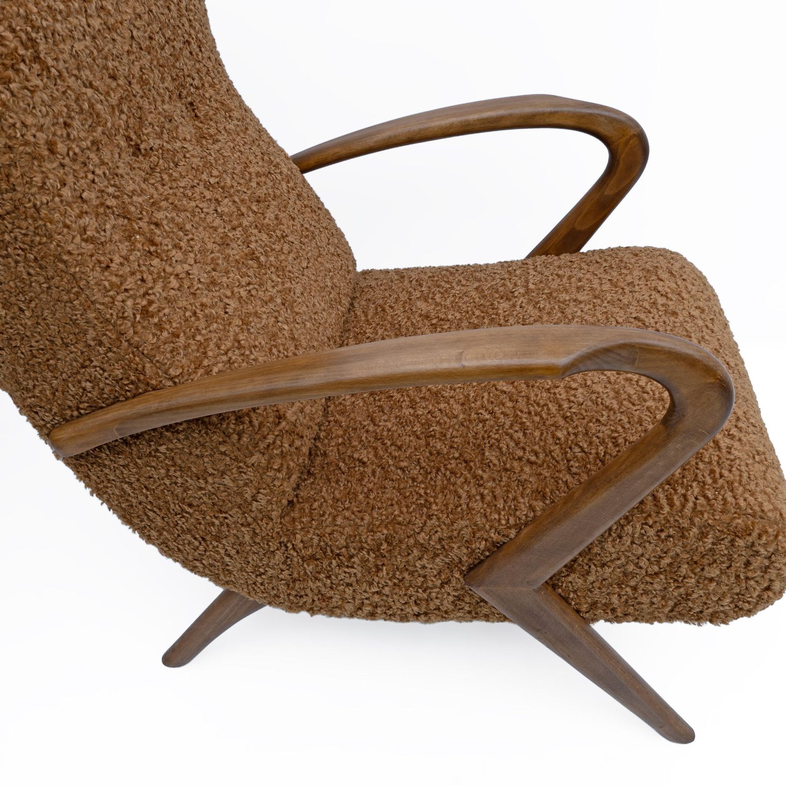 photo furniture Attribute To Paolo Buffa Mid Century Modern Italian Bouclè Armchairs, Pair