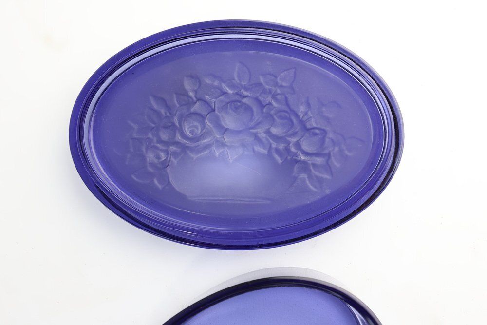 Blue Glass Vide Poche From Val Saint Lambert, Belgium, 1900s photo buy