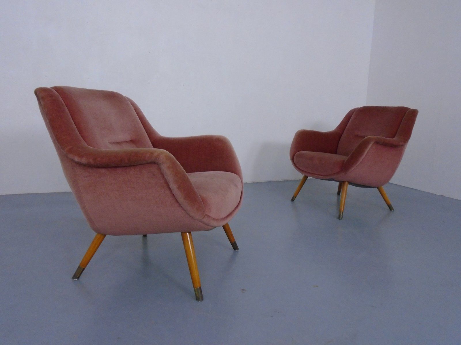 Mid Century French Organic Mohair Lounge Chairs, 1950s, Set Of 2 photo Furniture