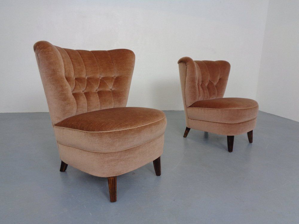 Mohair Club Chairs From Adolf Wrenger, Germany, 1950s, Set Of 2 photo furniture
