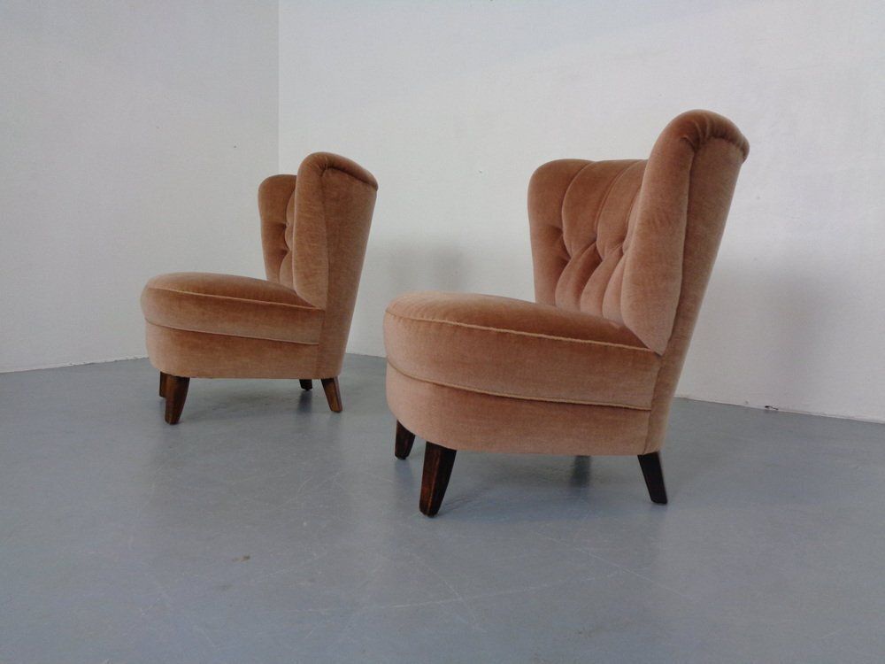 Mohair Club Chairs From Adolf Wrenger, Germany, 1950s, Set Of 2 photo vinterior