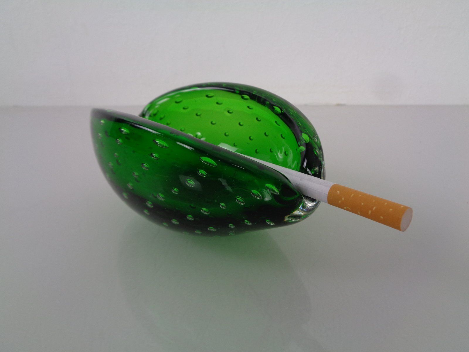 173.0 Green Sommerso Murano Glass Ashtray, Italy, 1960s photo