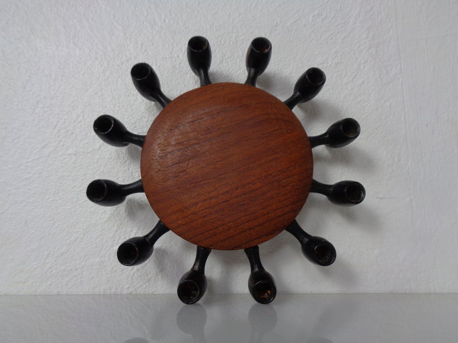 Digsmed Teak And Steel Candleholder, Denmark, 1960s photo furniture