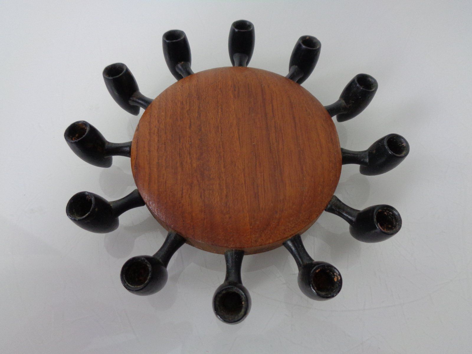 Digsmed Teak And Steel Candleholder, Denmark, 1960s photo buy