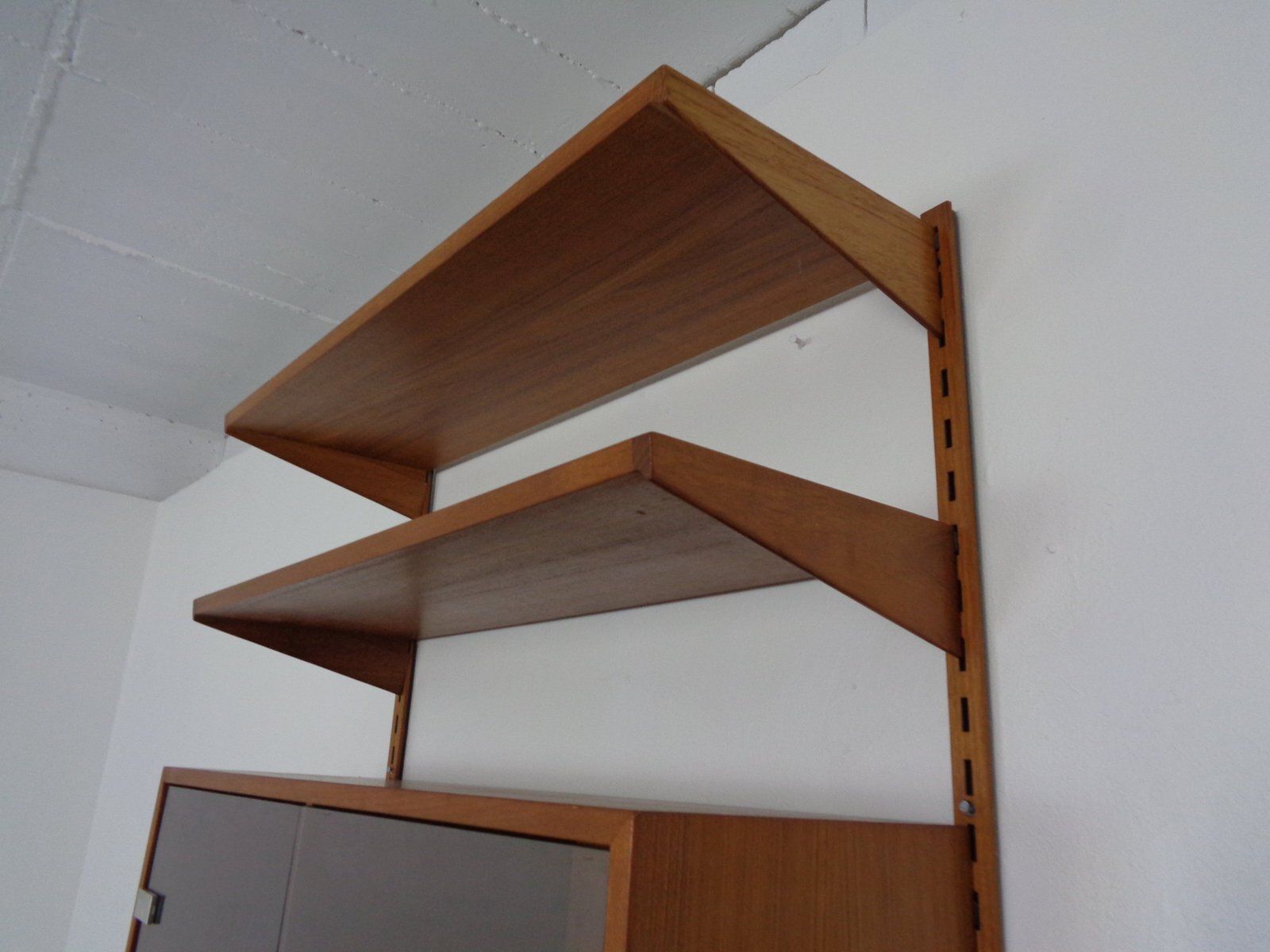 photo vintage Teak Wall Unit By Kai Kristiansen For Feldballes Furniture Factory, Denmark, 1960s, Set Of 7