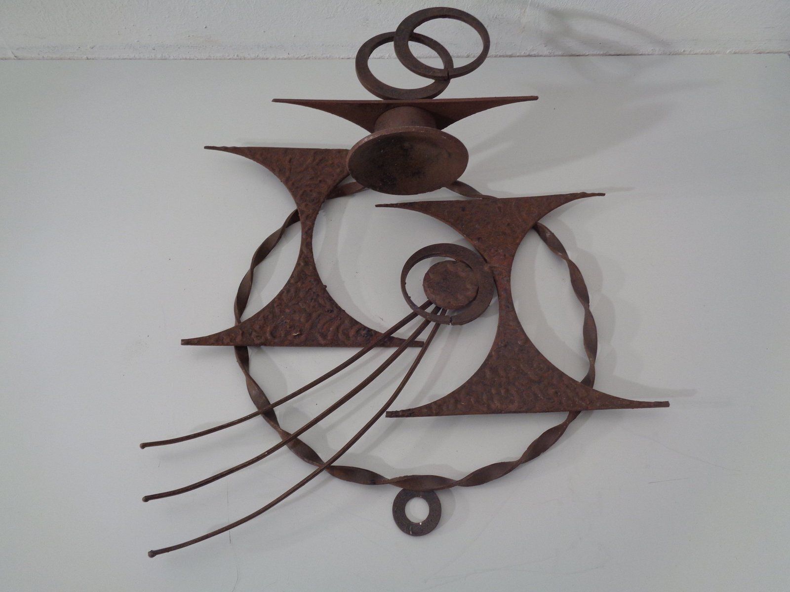 Brutalist Iron Candleholders By Henrik Horst, Denmark, 1960s, Set Of 2 photo vintage