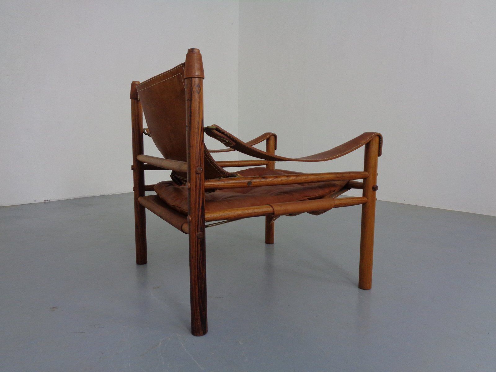 Sirocco Safari Chair In Rosewood And Leather By Arne Norell, Sweden, 1960s photo Furniture