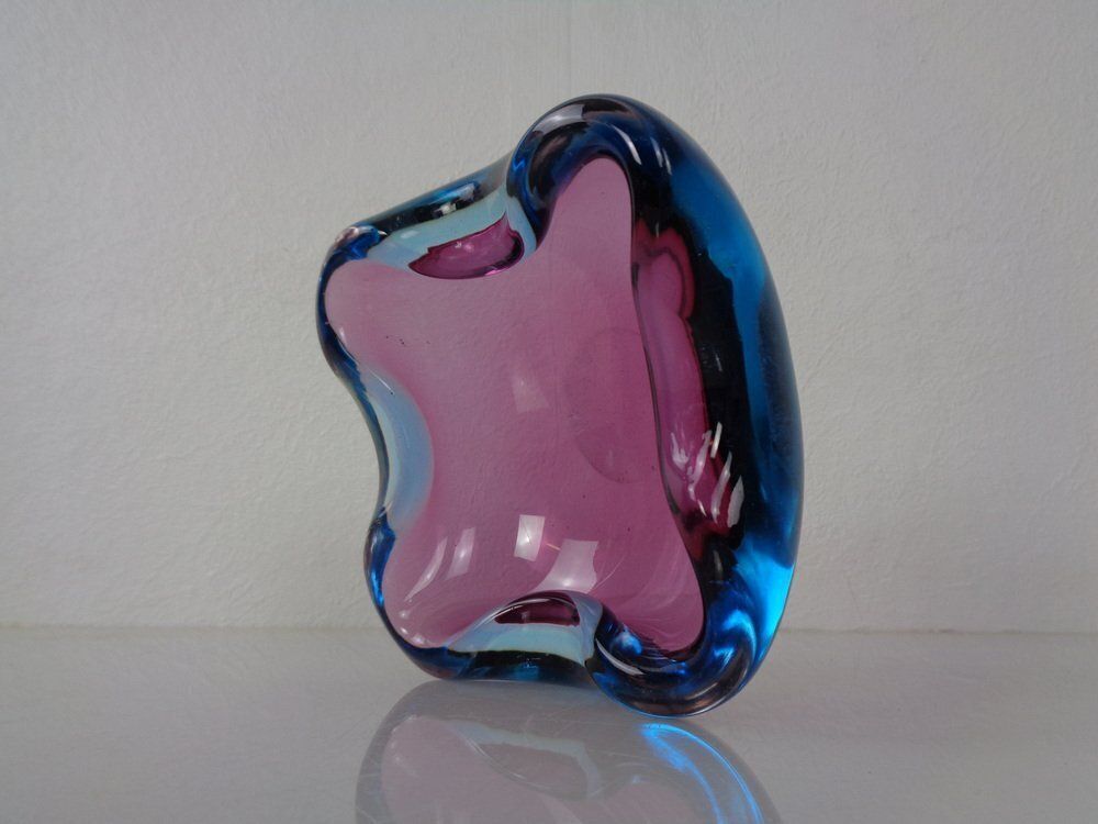 Sommerso Murano Glass Ashtray, Italy, 1960s photo vintage